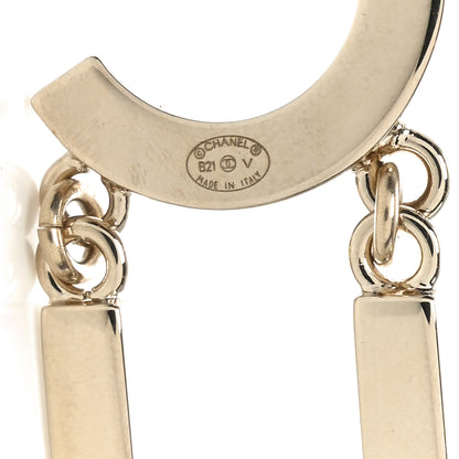 Chanel Metal Cha-Nel Logo Drop Earrings Gold 4 of 4