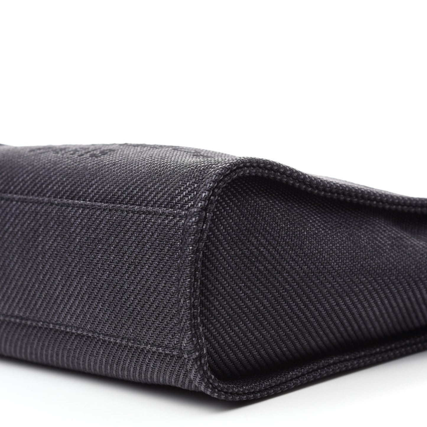 Mixed Fibers Calfskin Mini Deauville Tote Black
