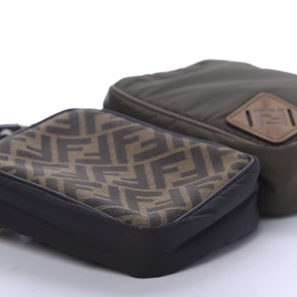 Fendi Nylon Dolmias Vitello Grace FF Multi Pouch Belt Bag Military Brown Tortora 5 of 13