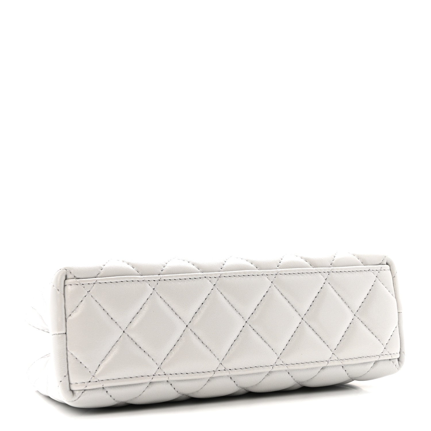 Chanel Shiny Aged Calfskin Quilted Nano Kelly Shopper Light Grey 4 of 11