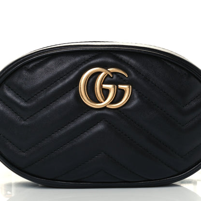 Gucci Calfskin Matelasse GG Marmont Belt Bag 95 38 Black 9 of 11