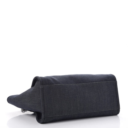 Chanel Denim Large Deauville Tote Dark Blue 4 of 8