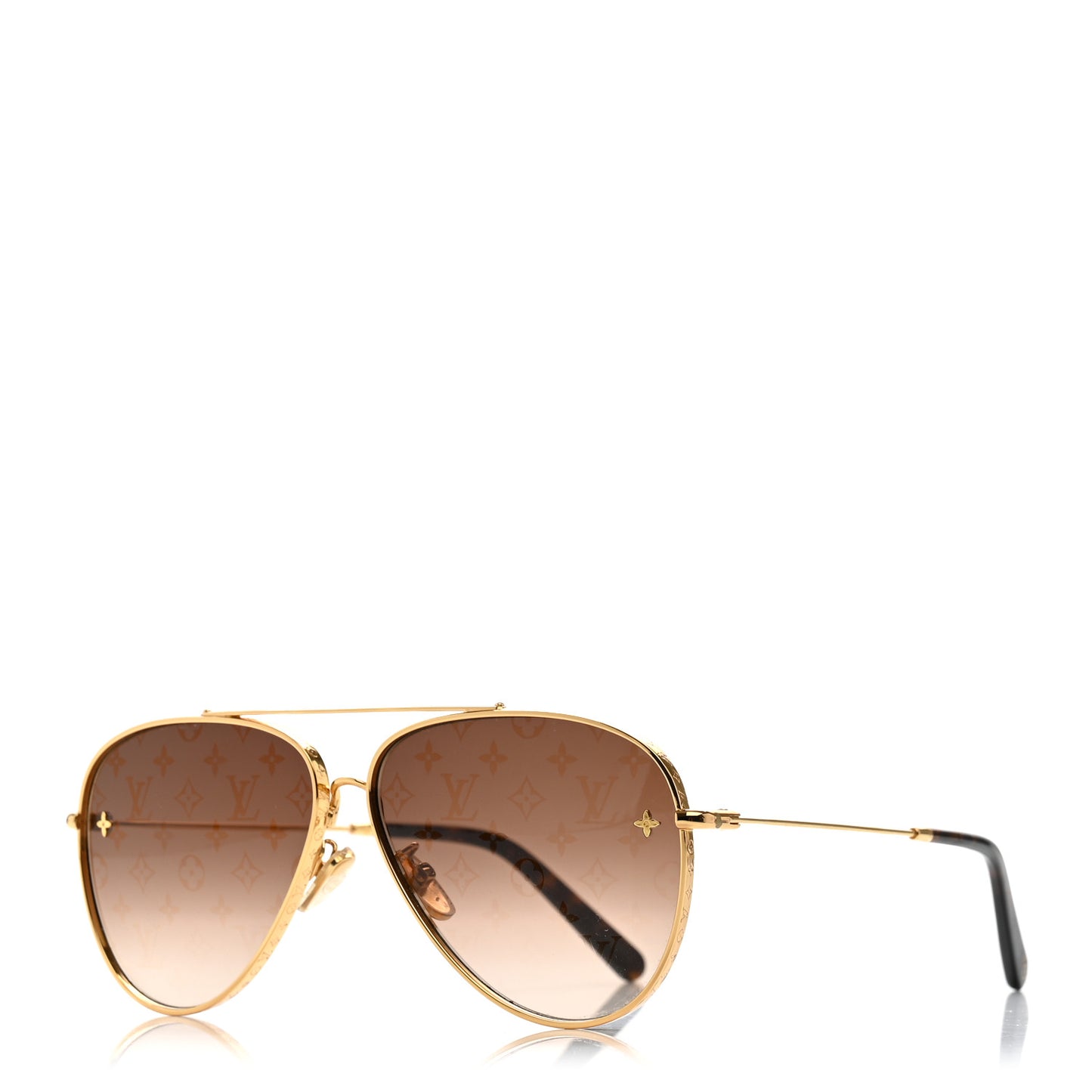 Metal The LV Pilot Sunglasses Z1619U Gradient Brown Monogram