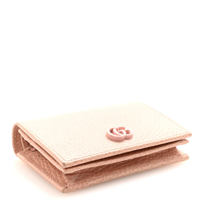 Gucci Dollar Calfskin Enamel Monochrome GG Marmont Card Case Perfect Pink 4 of 8