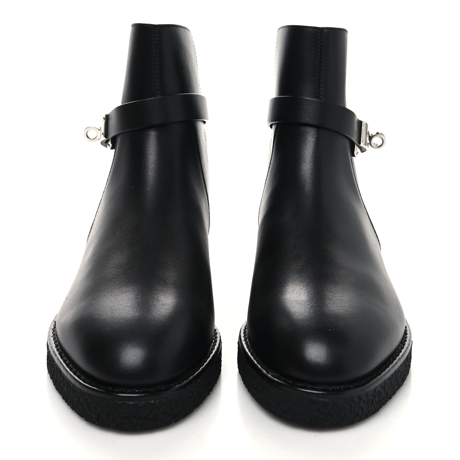 Hermes Heritage Calfskin Follow Ankle Boots 37 Black 2 of 7