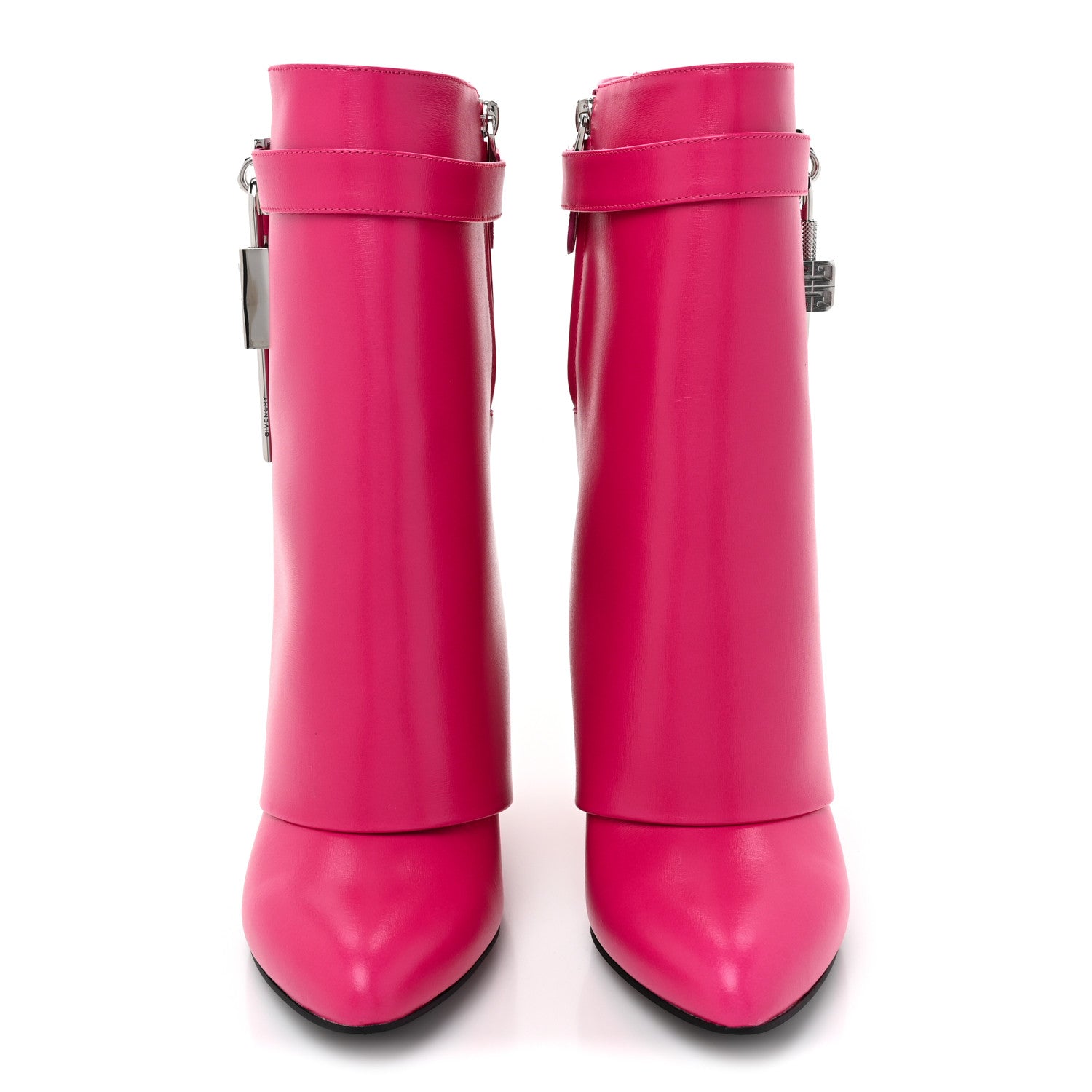Givenchy Calfskin Shark Lock Ankle Boots 39.5 Neon Pink 2 of 12