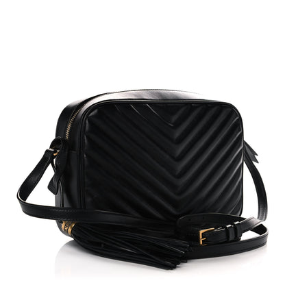 Saint Laurent Calfskin Matelasse Monogram Lou Camera Bag Black 4 of 12