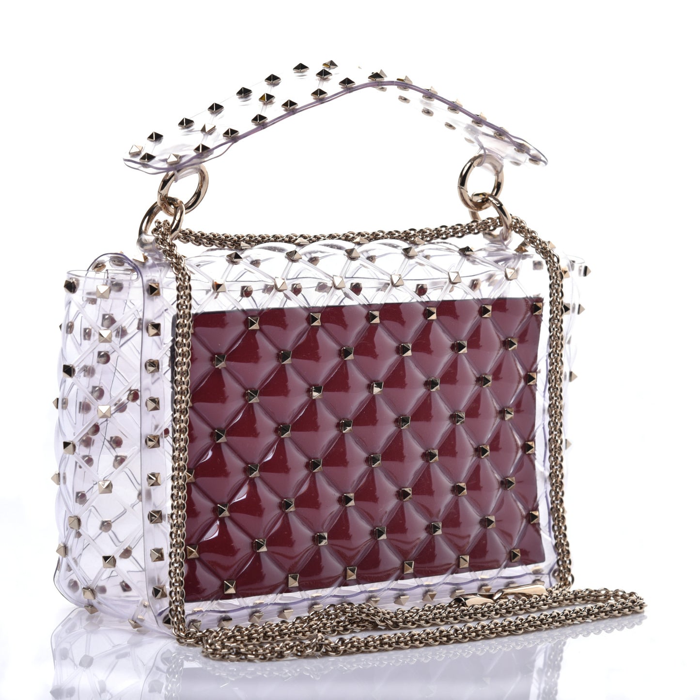 PVC Medium Rockstud Spike Shoulder Bag