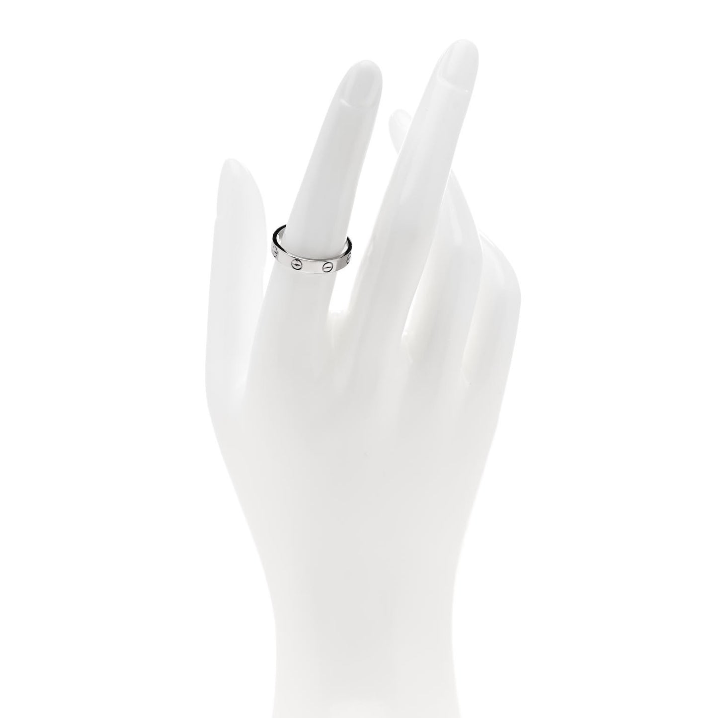 18K White Gold 3.5mm LOVE Wedding Band Ring 54 6.75