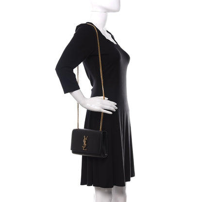 Saint Laurent Grain De Poudre Small Monogram Kate Satchel Black 2 of 8