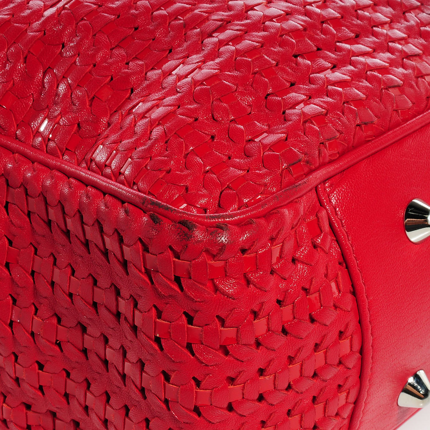 Christian Dior Lambskin Woven Medium Dior Soft Tote Rouge Moyen 6 of 10