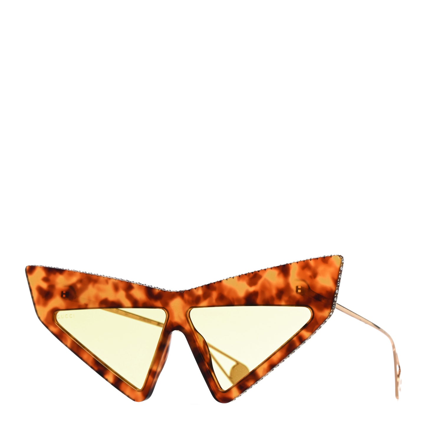 Acetate Crystal Geometric Sunglasses GG0430S Havana