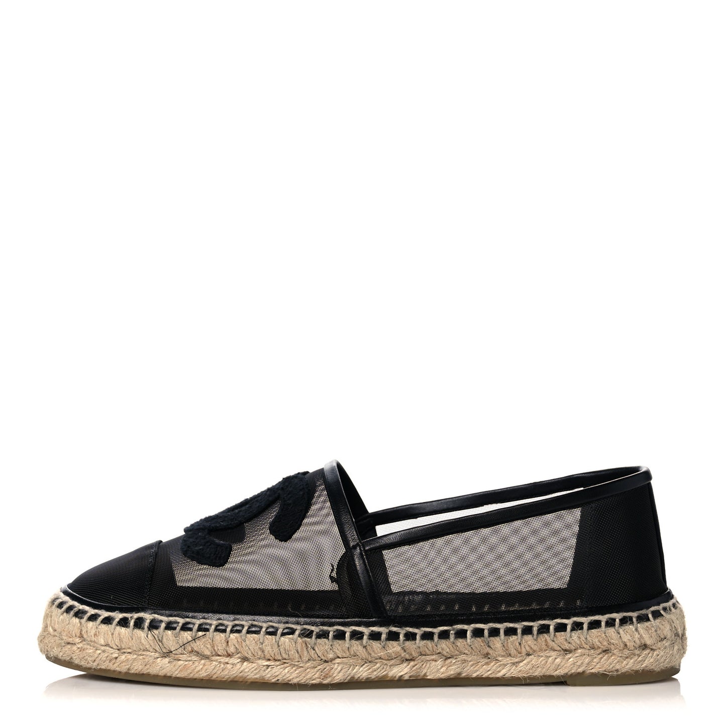 Mesh Grosgrain CC Espadrilles 39 Black