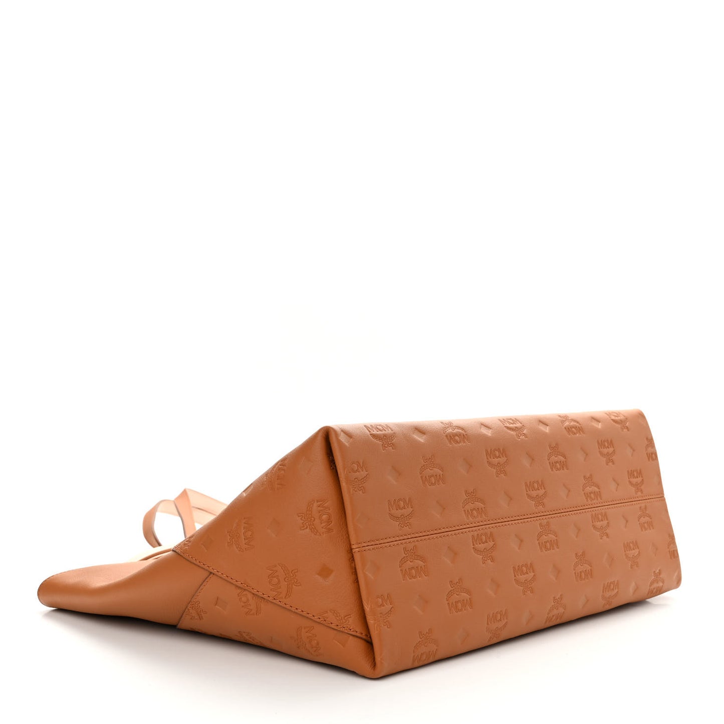 Calfskin Ottomar Monogram Medium Klara Top Zip Tote Cognac