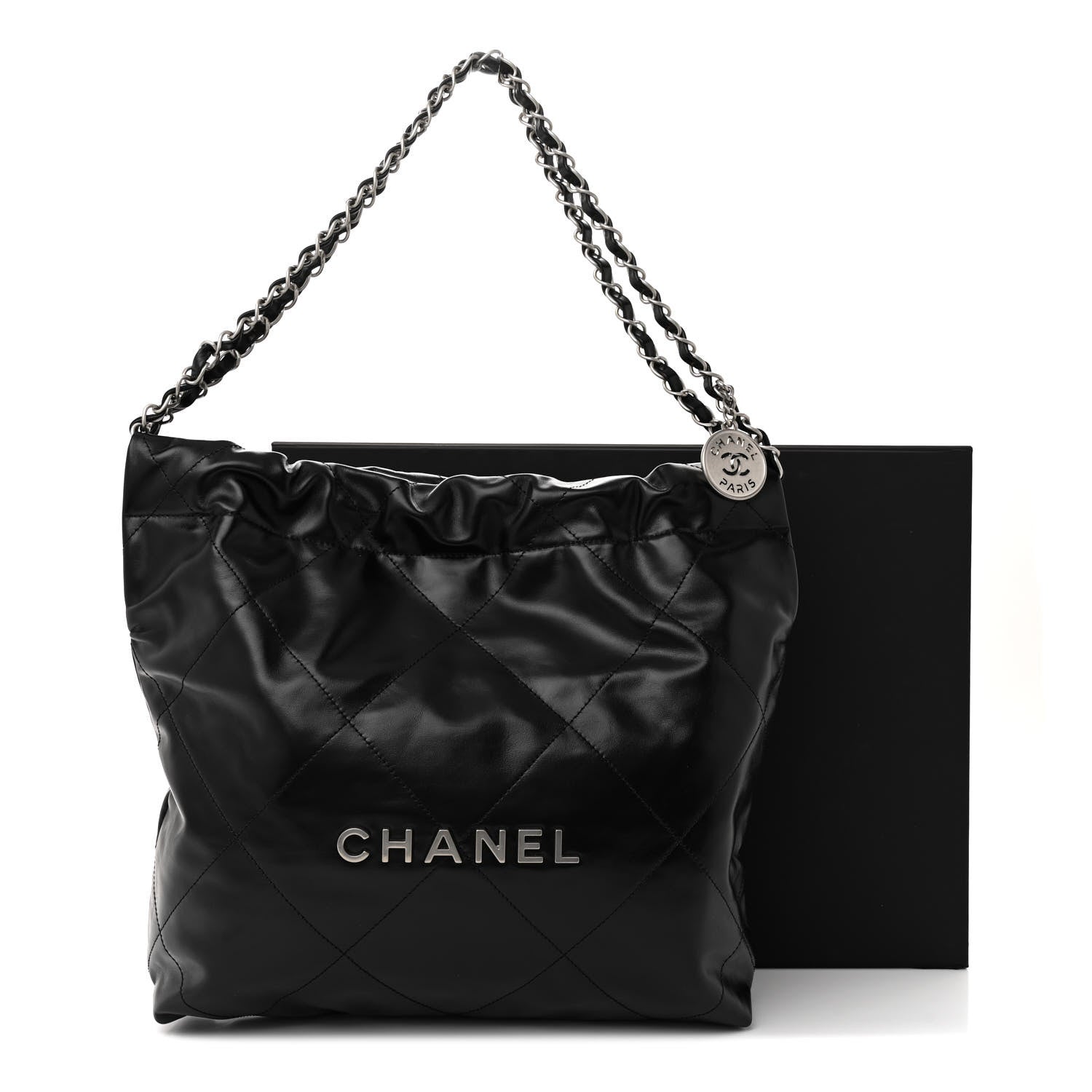 Chanel Shiny Calfskin Quilted Small Chanel 22 Black 12 of 12