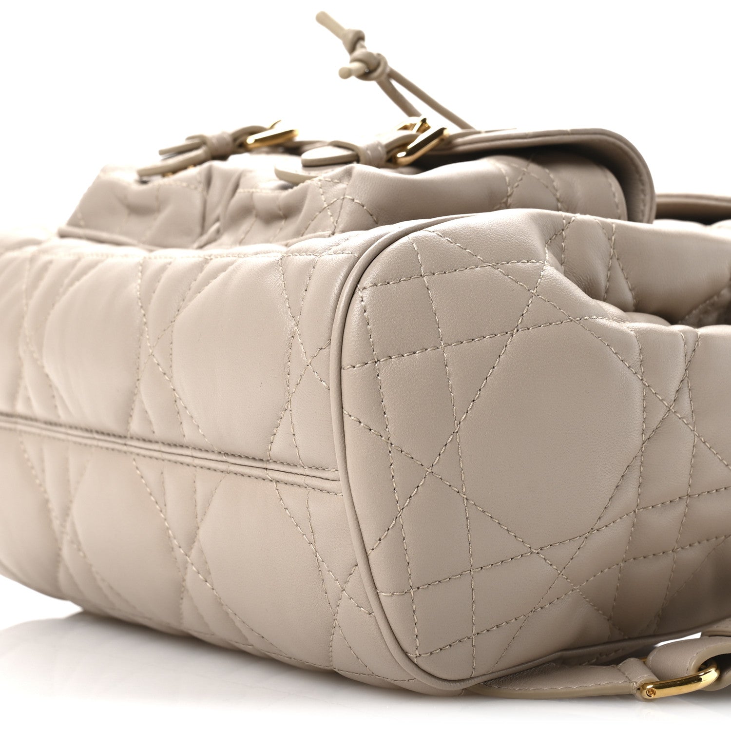 Christian Dior Lambskin Macrocannage Medium Caro Backpack Beige 10 of 10
