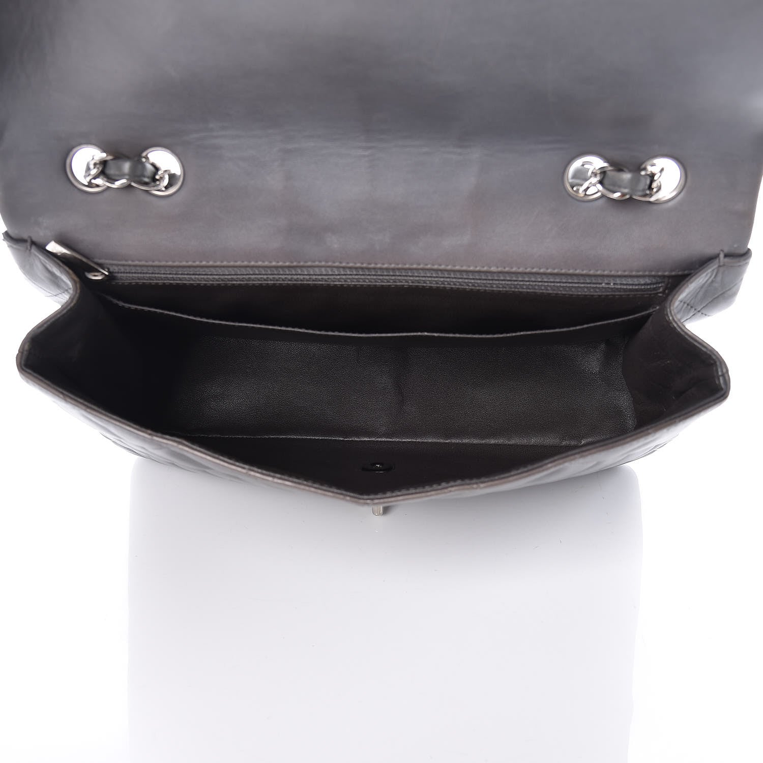 Chanel Lambskin Quilted Jumbo Single Flap Grey 5 of 20