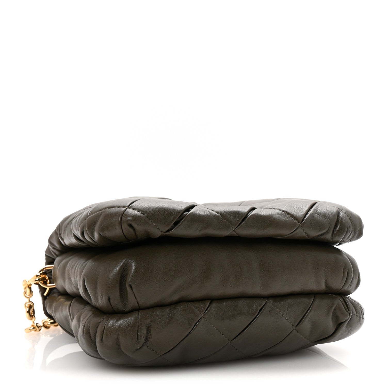 Loewe Lambskin Pleated Goya Puffer Bag Dark Khaki 4 of 9