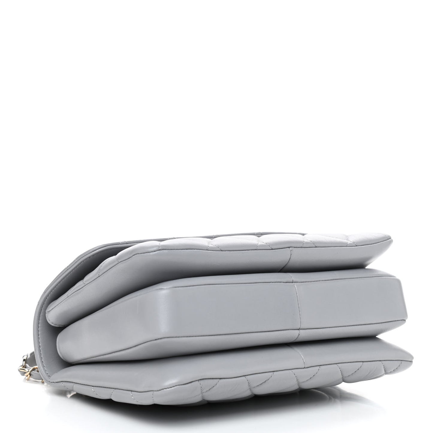 Lambskin Quilted Small Trendy CC Flap Dual Handle Bag Grey