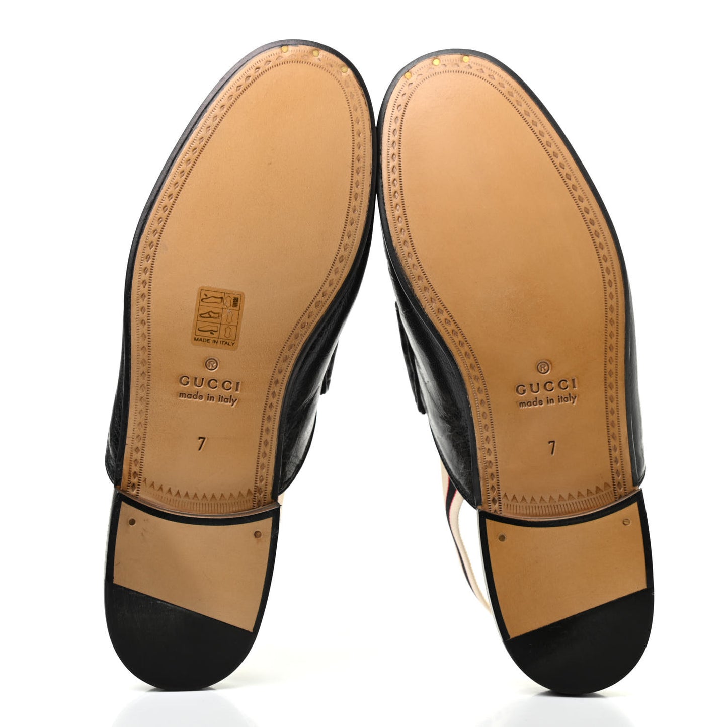 Goatskin Stripe Mens Horsebit Slingback Slippers 7 Black