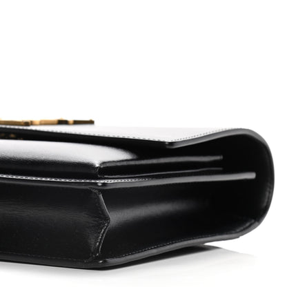 Saint Laurent Smooth Calfskin Medium Monogram Sunset Satchel Black 9 of 19