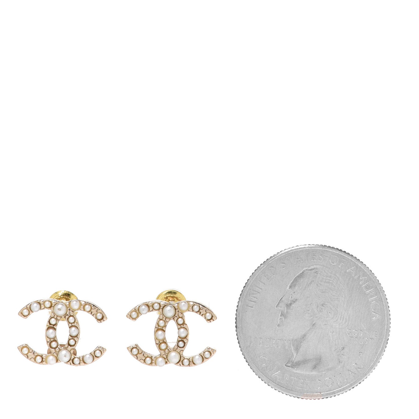 Pearl CC Earrings Light Gold