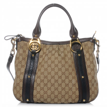 Gucci Monogram Interlocking G Tote Dark Brown 1 of 7