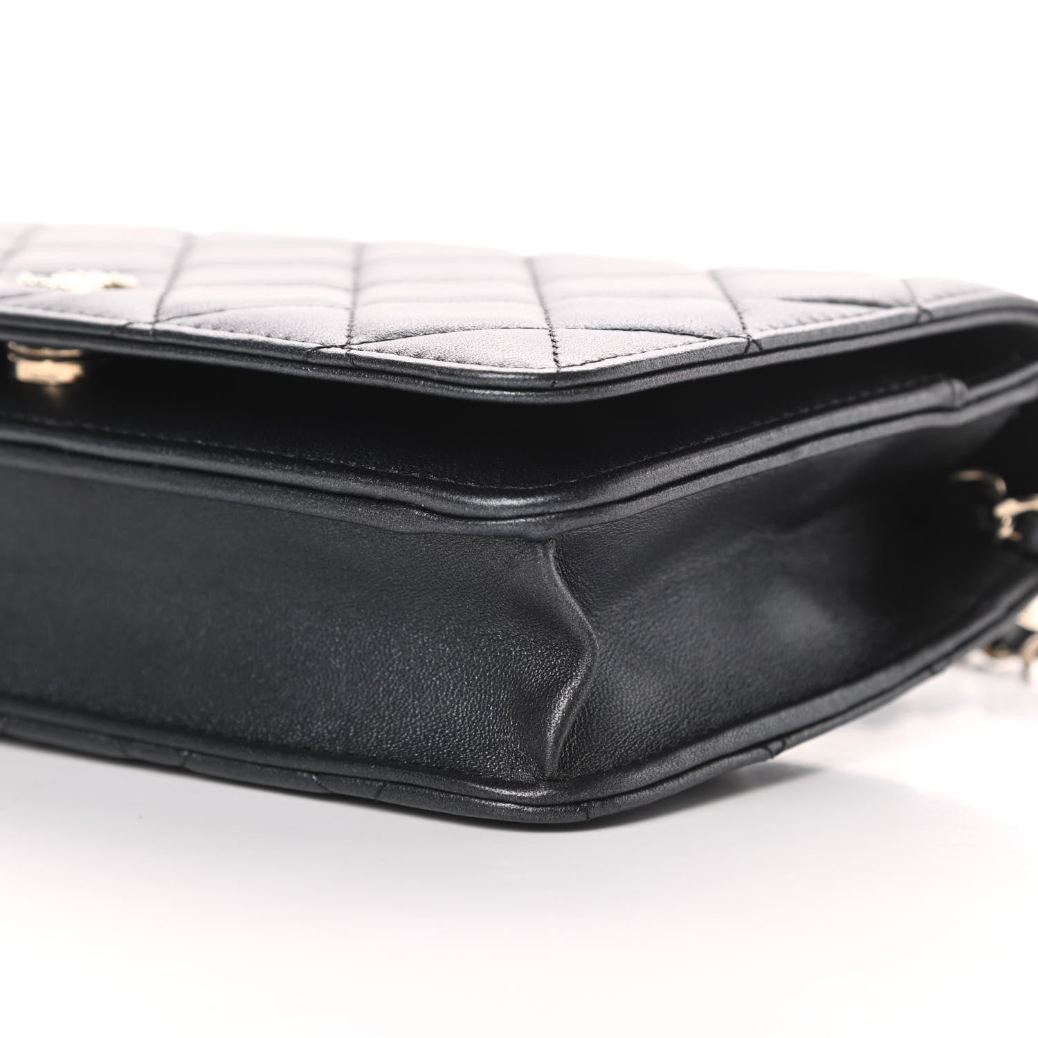Chanel Iridescent Lambskin Quilted Pearl Wallet On Chain WOC Black 11 of 15