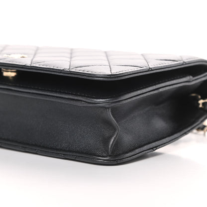 Chanel Iridescent Lambskin Quilted Pearl Wallet On Chain WOC Black 11 of 15