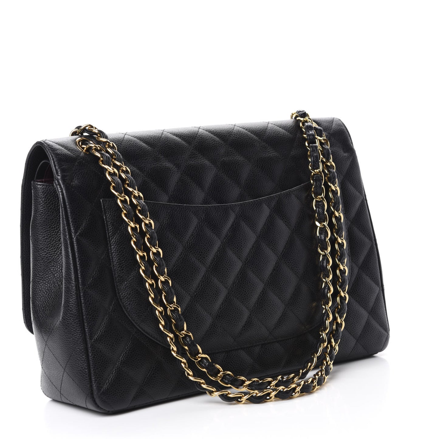 Caviar Quilted Maxi Double Flap Black