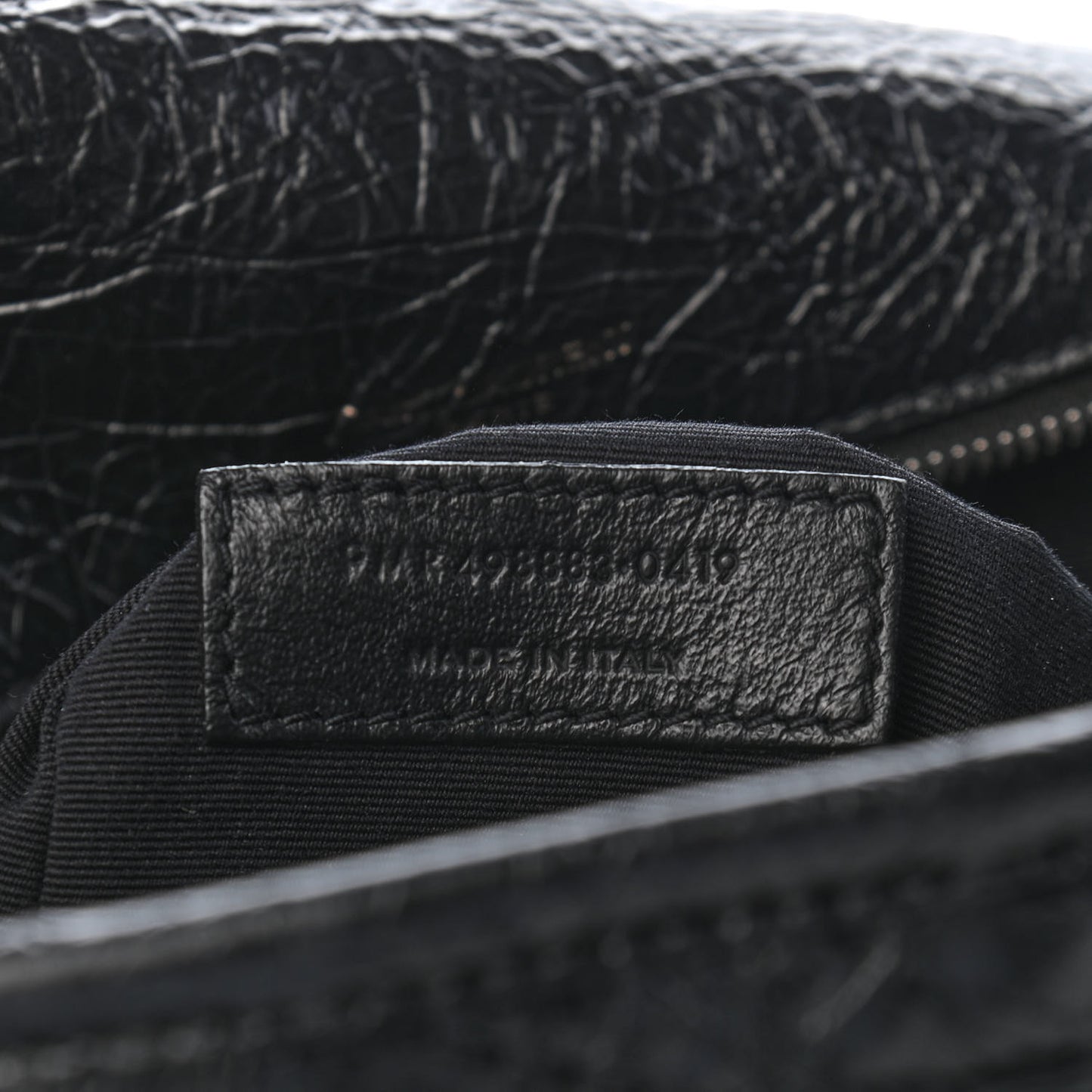 Crinkled Calfskin Matelasse Monogram Large Niki Chain Satchel Black