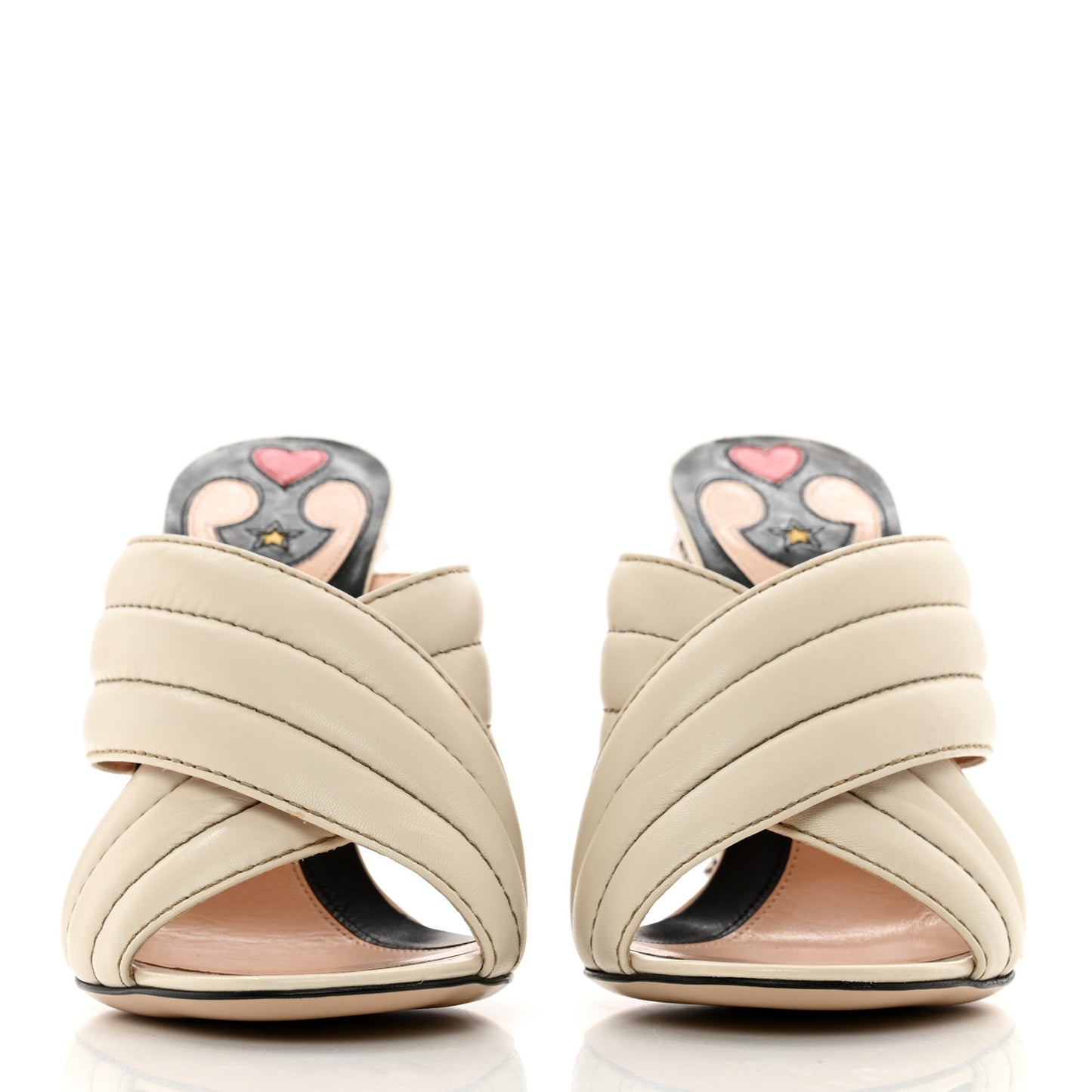 Malaga Kid Kingsnake Webby Crossover High Heel Slide Sandals 38 Mystic White