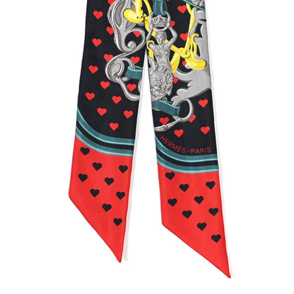 Hermes Silk Brides de Gala Love Twilly Caban Canard Rouge 2 of 5