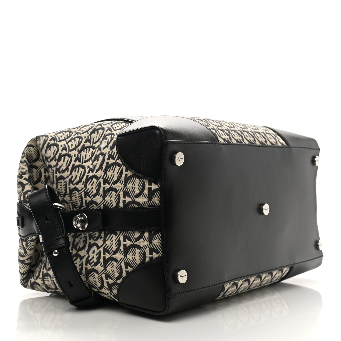 Canvas Calfskin Gancini Weekender Bag Black