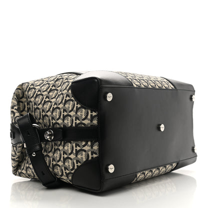 Salvatore Ferragamo Canvas Calfskin Gancini Weekender Bag Black 3 of 8