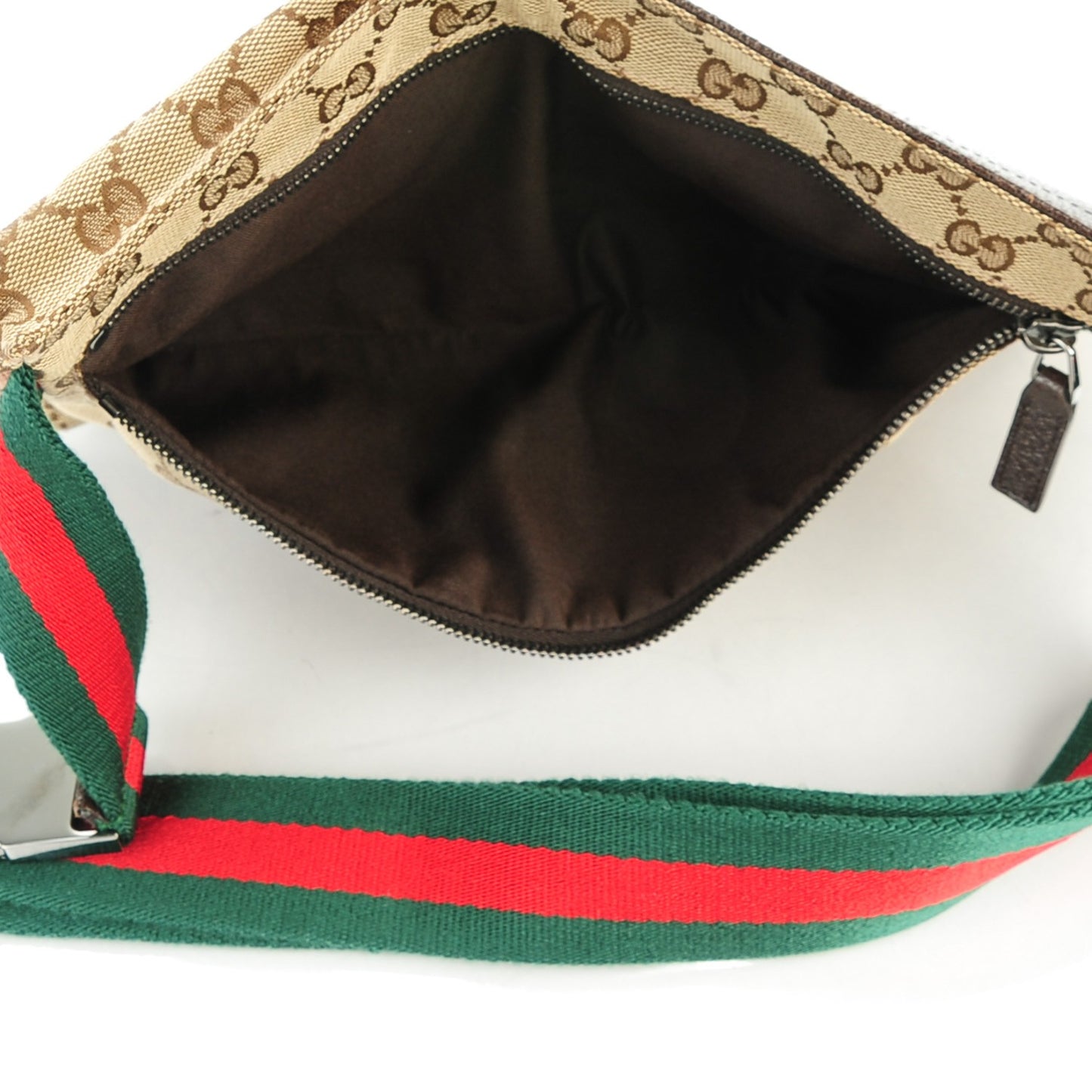 Monogram Web Belt Bag Dark Brown