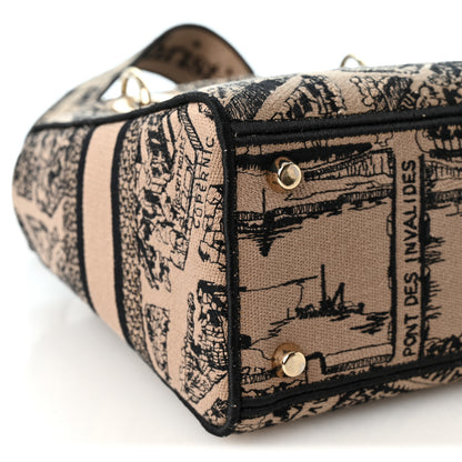 Christian Dior Canvas Embroidered Medium Plan de Paris Lady D-Lite Beige Black 8 of 9