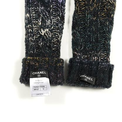 Chanel Cashmere Wool Silk Mohair Fingerless Gloves S Multicolor 4 of 4