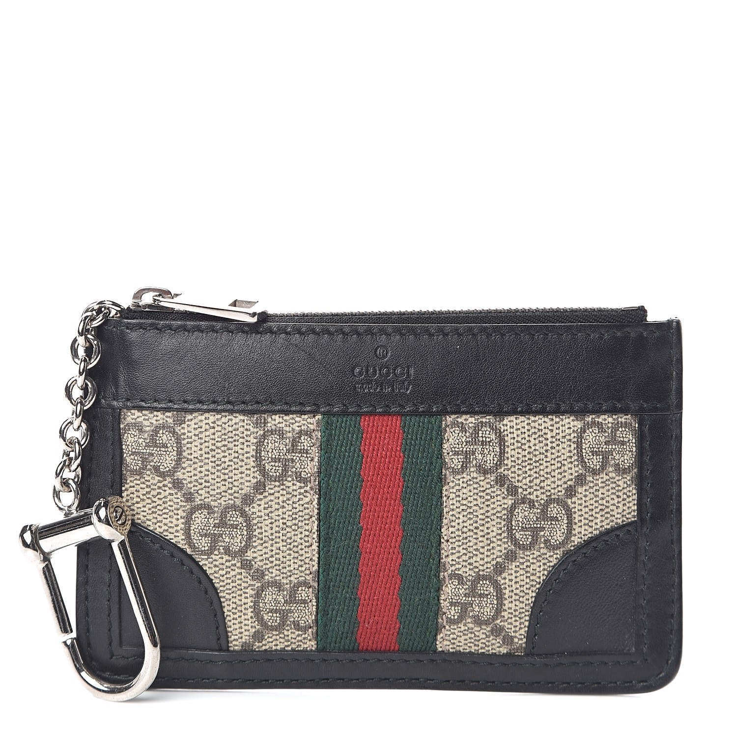 Gucci GG Supreme Monogram Web Key Case Black 1 of 7