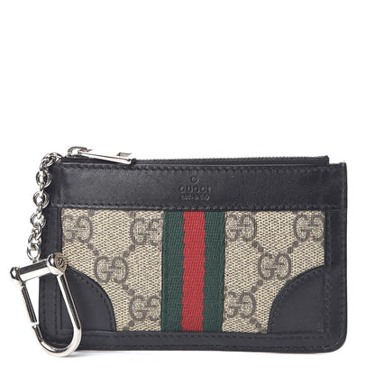 Gucci GG Supreme Monogram Web Key Case Black 1 of 7