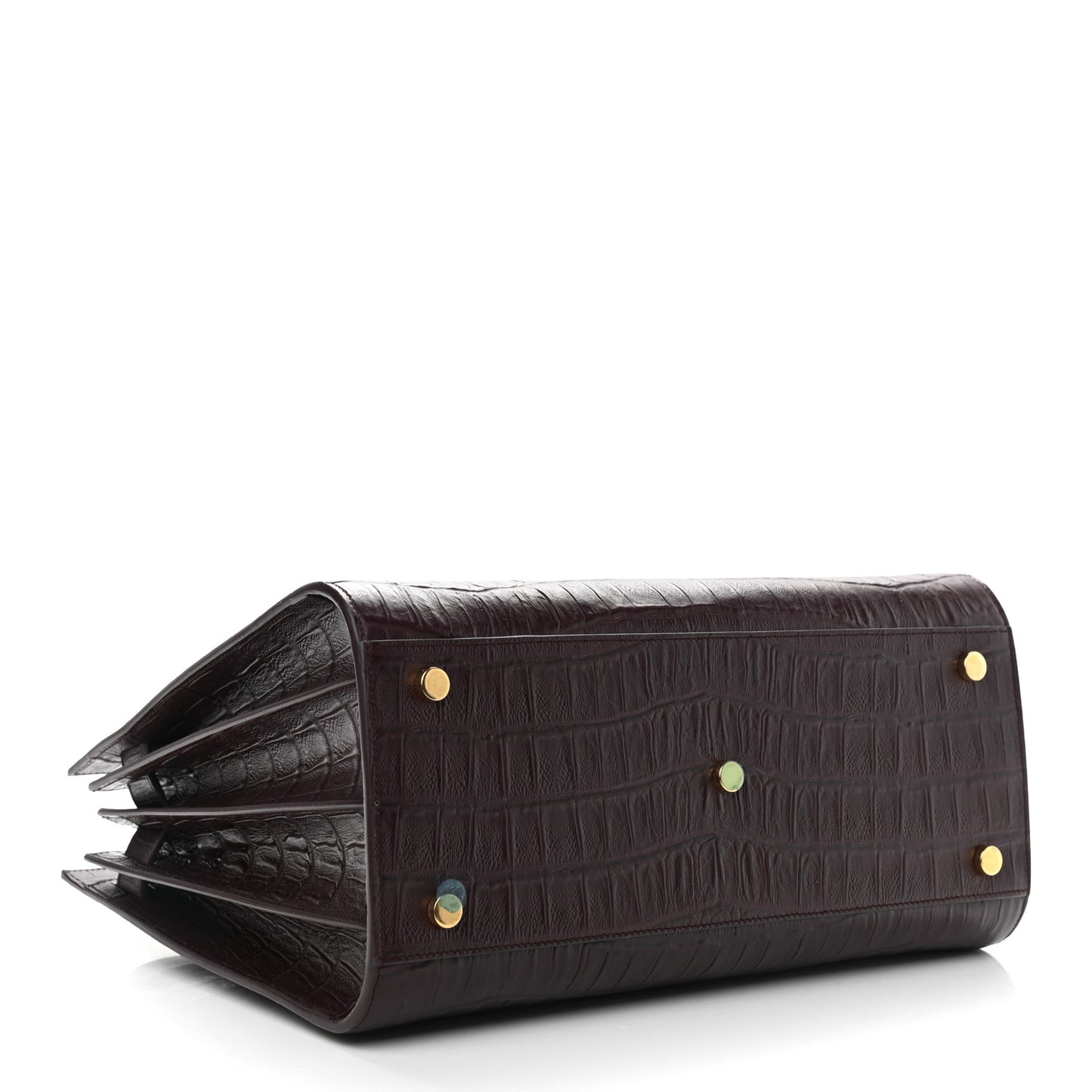 Calfskin Crocodile Embossed Small Sac de Jour Rouge Legion