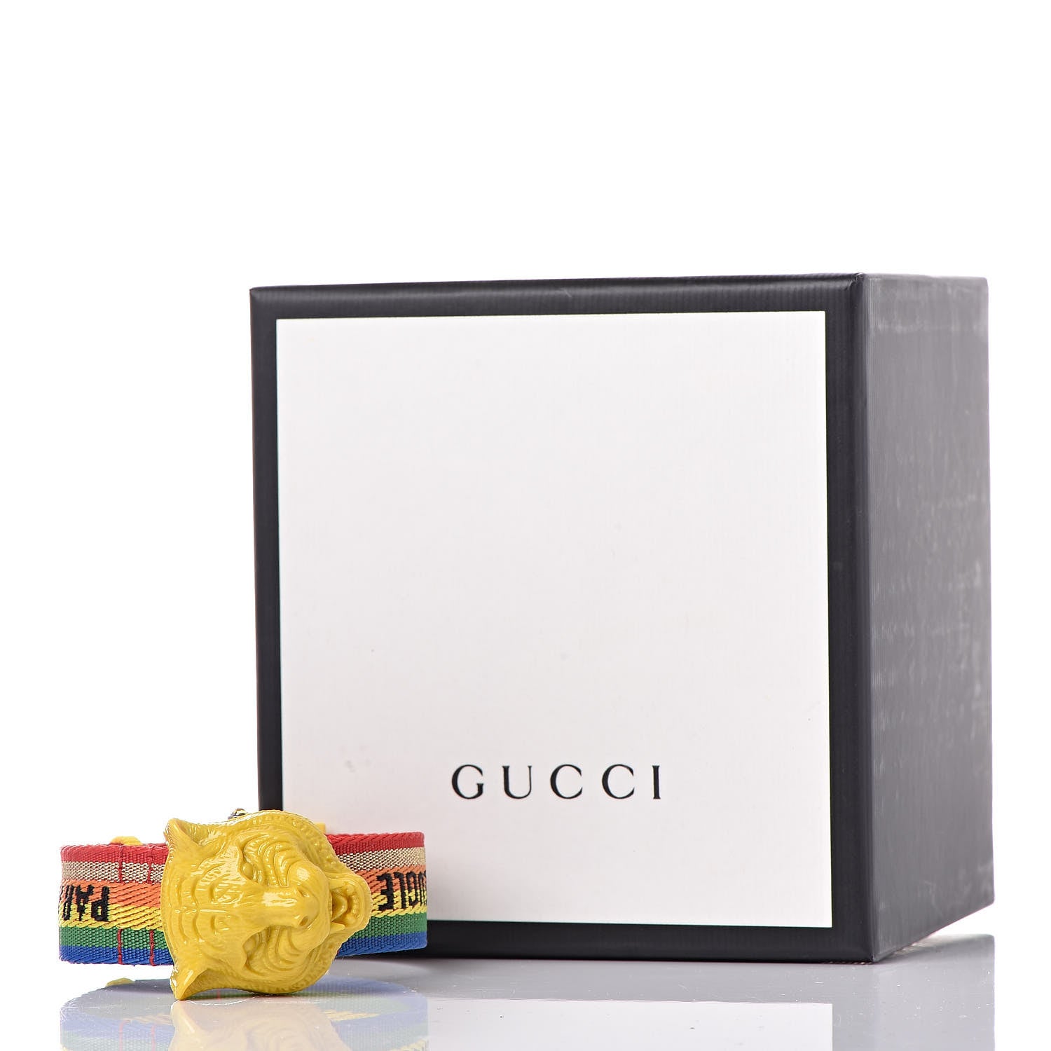 Gucci Stainless Steel Nylon 32mm Le Marche Des Merveilles Tiger Quartz Watch Yellow 9 of 9
