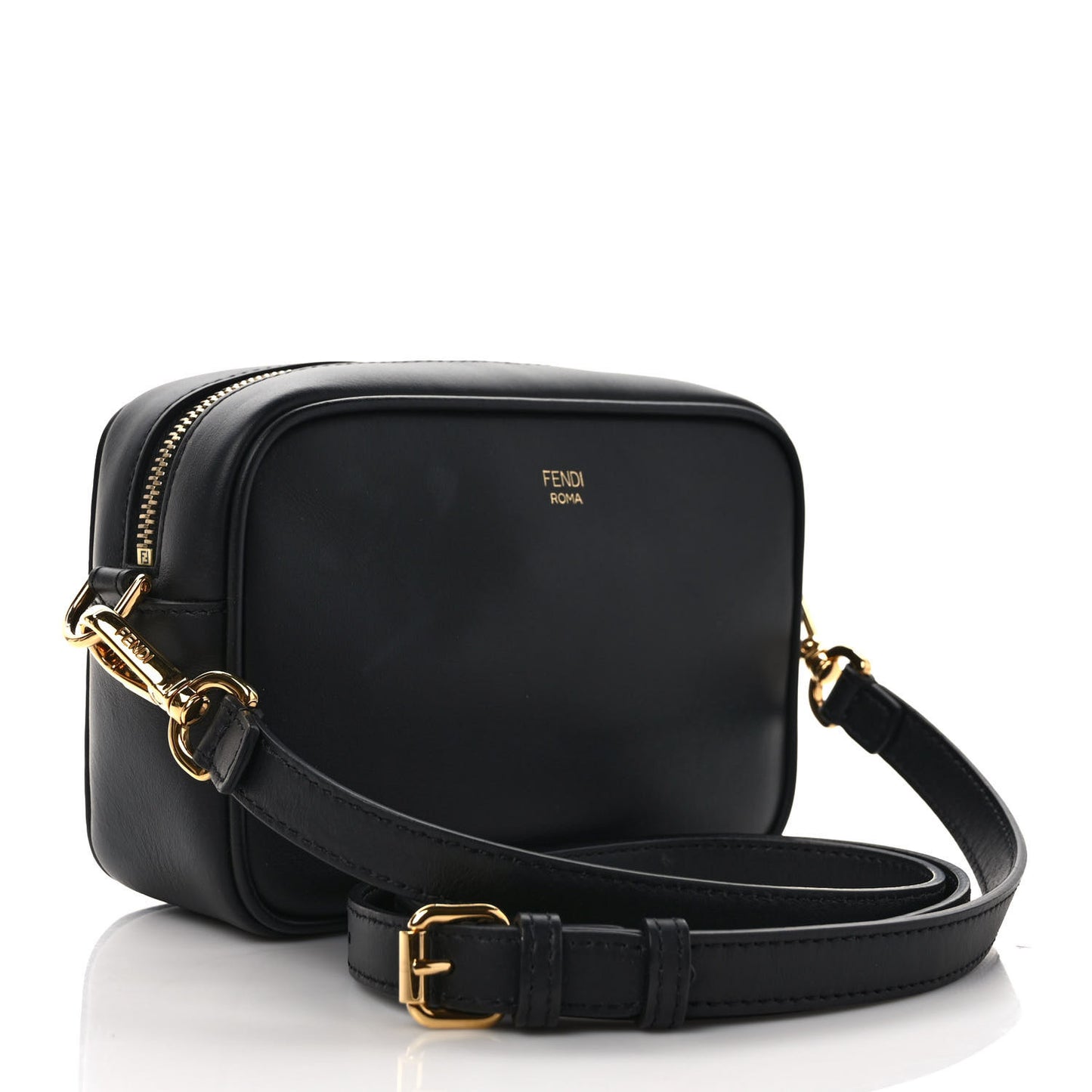 Vitello Century Bi-Color FF 1974 Embossed Mini Camera Case Maya Black