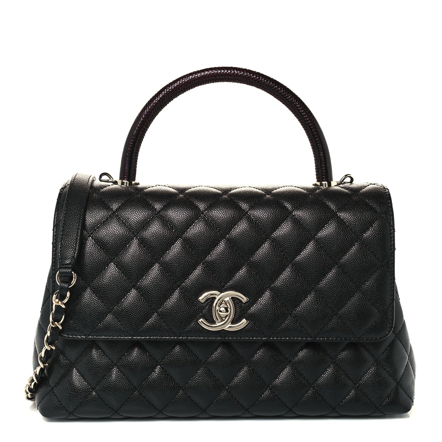 Chanel Caviar Lizard Quilted Small Coco Handle Flap Black 1 of 11