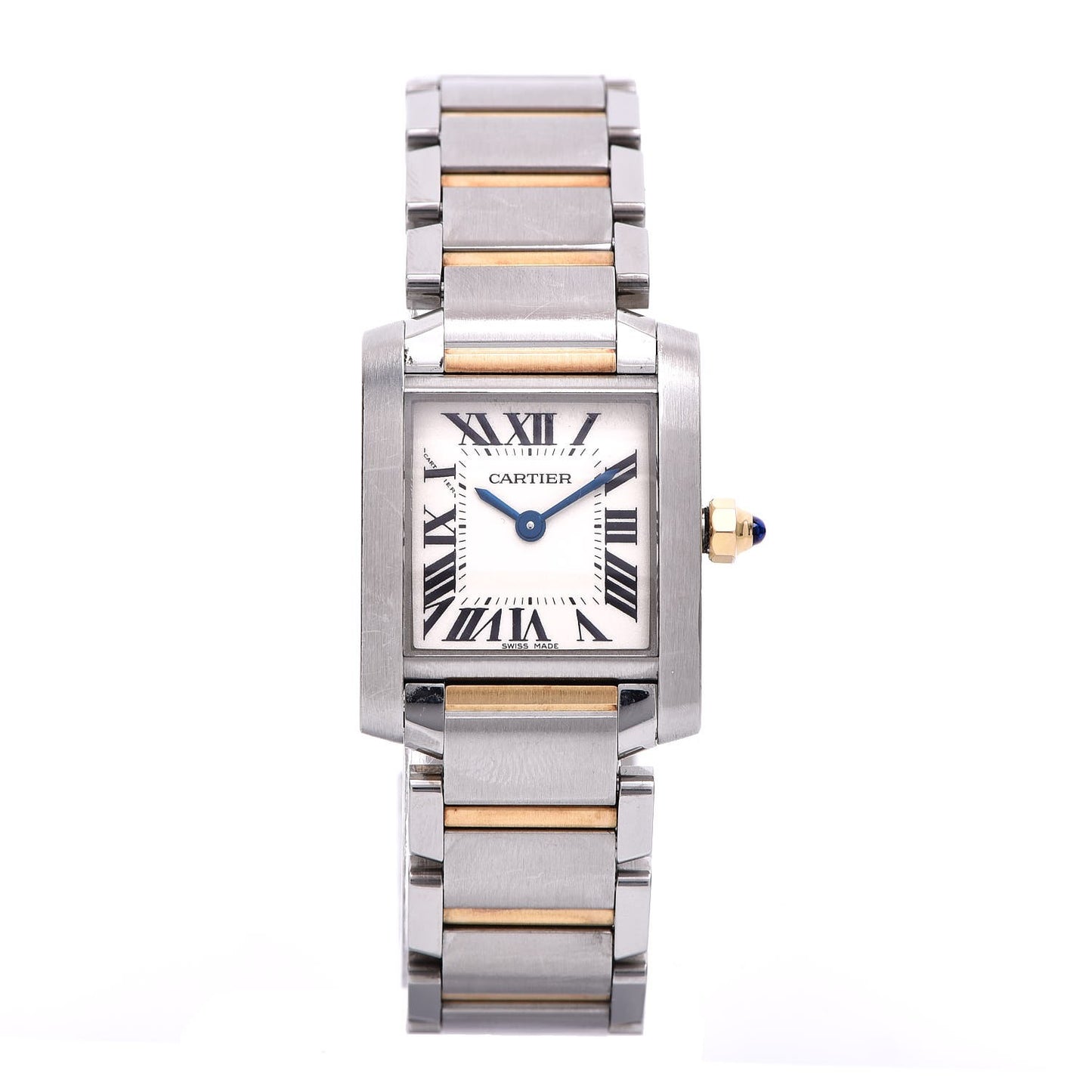 Stainless Steel 18K Yellow Gold 20mm Tank Francaise Quartz Watch