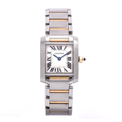 Cartier Stainless Steel 18K Yellow Gold 20mm Tank Francaise Quartz Watch 1 of 10
