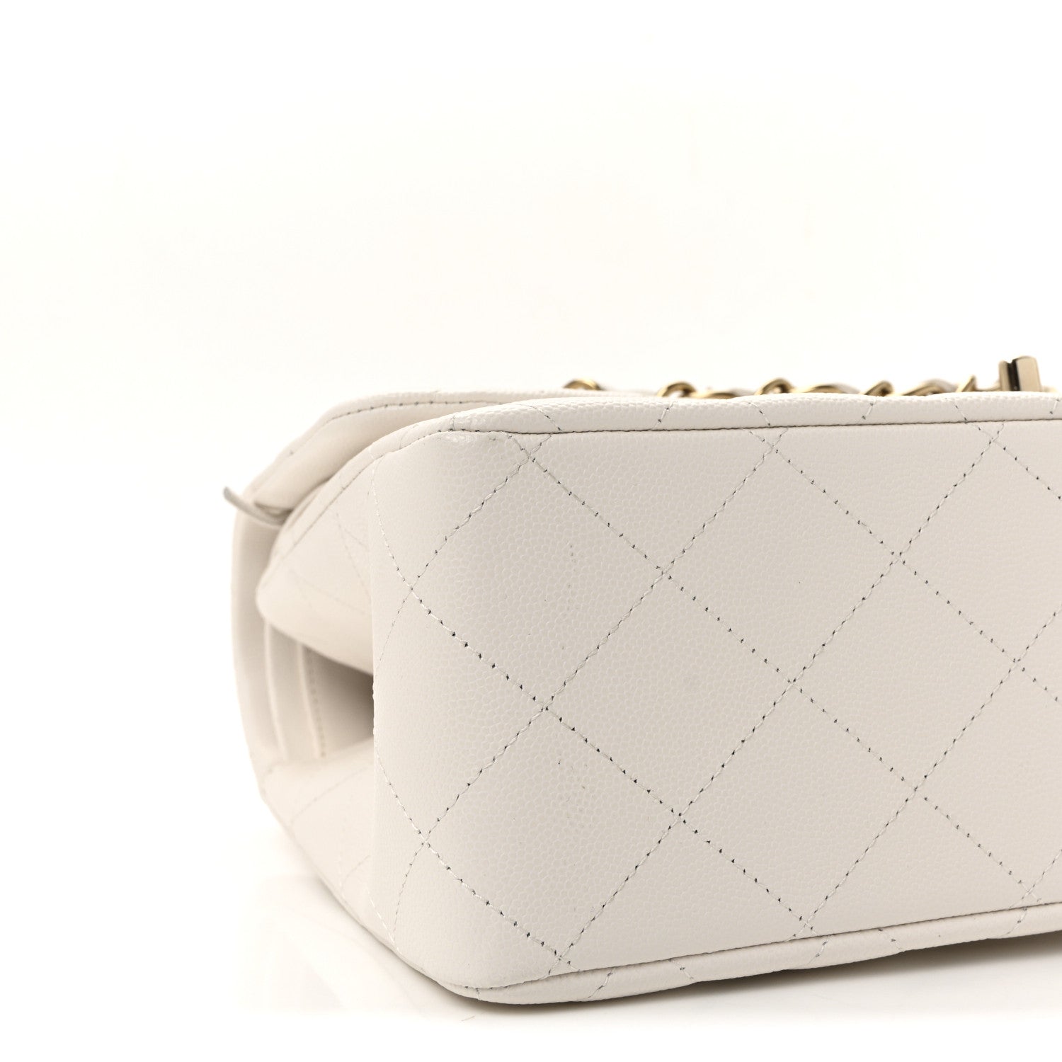 Chanel Caviar Quilted Jumbo Double Flap White 9 of 11