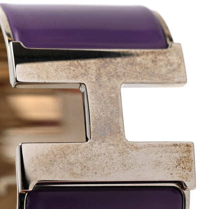 Hermes Enamel Extra Wide Clic Clac H Bracelet GM Pourpre 5 of 7
