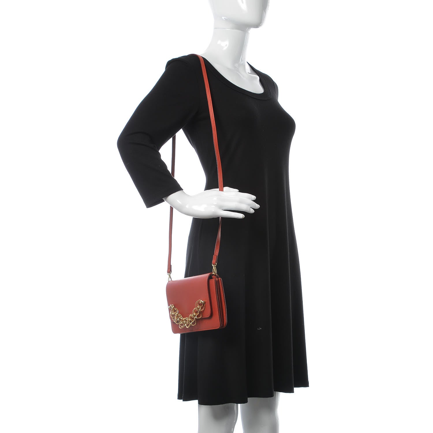 Chloe Calfskin Drew Bijou Clutch Earthy Red 3 of 11