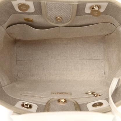 Chanel Mixed Fibers Calfskin Small Deauville Tote Light Grey 6 of 12